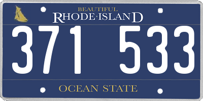 RI license plate 371533