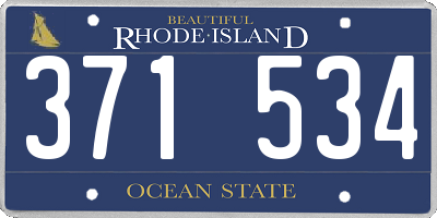 RI license plate 371534