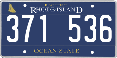 RI license plate 371536