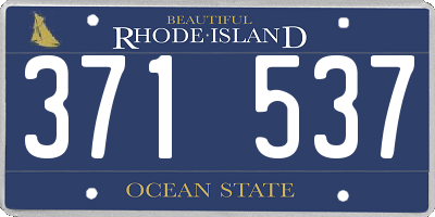 RI license plate 371537