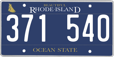 RI license plate 371540