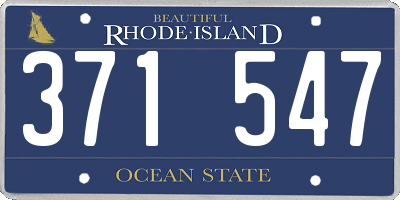 RI license plate 371547