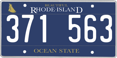 RI license plate 371563