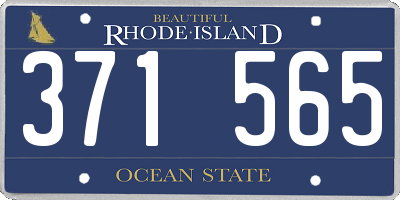 RI license plate 371565