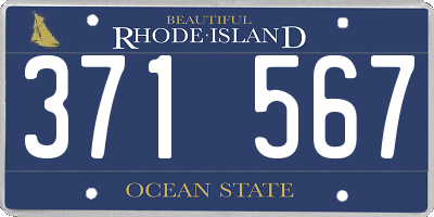 RI license plate 371567