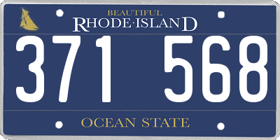 RI license plate 371568