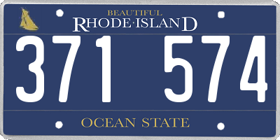 RI license plate 371574