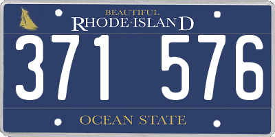 RI license plate 371576
