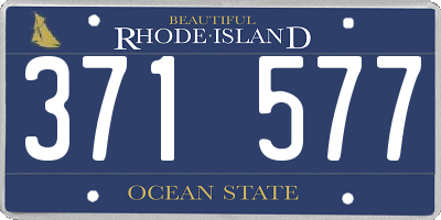 RI license plate 371577