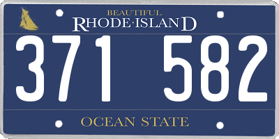 RI license plate 371582