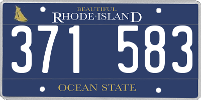 RI license plate 371583