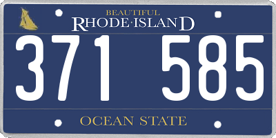 RI license plate 371585