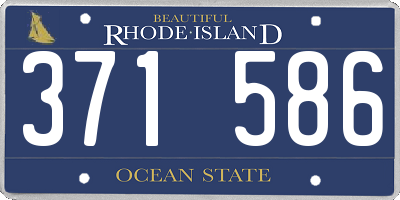RI license plate 371586