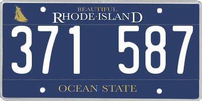 RI license plate 371587