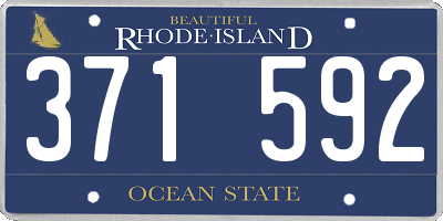 RI license plate 371592