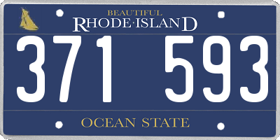 RI license plate 371593