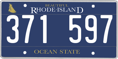RI license plate 371597