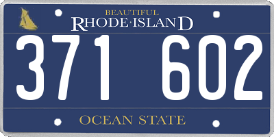 RI license plate 371602