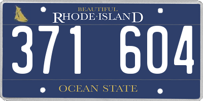 RI license plate 371604