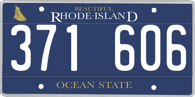 RI license plate 371606