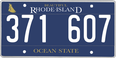 RI license plate 371607