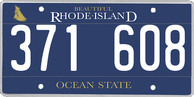RI license plate 371608