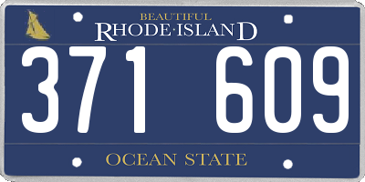 RI license plate 371609
