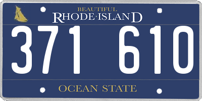 RI license plate 371610