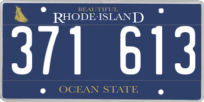 RI license plate 371613