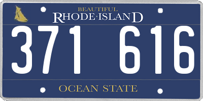 RI license plate 371616