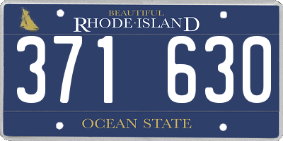 RI license plate 371630