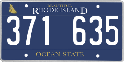 RI license plate 371635