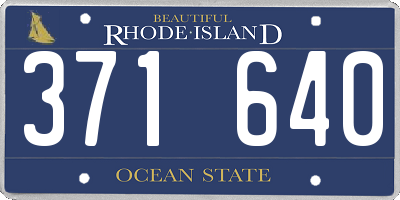 RI license plate 371640