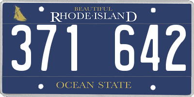 RI license plate 371642