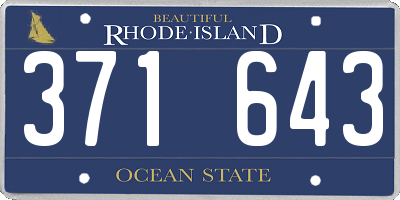 RI license plate 371643
