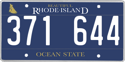 RI license plate 371644