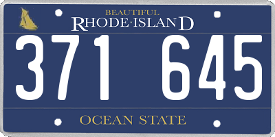 RI license plate 371645