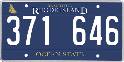 RI license plate 371646