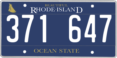 RI license plate 371647