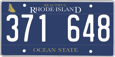 RI license plate 371648