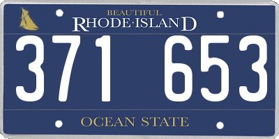 RI license plate 371653