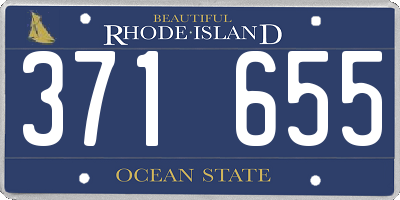 RI license plate 371655
