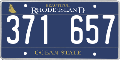 RI license plate 371657