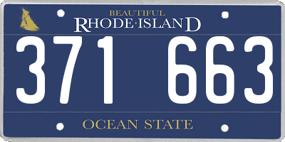 RI license plate 371663