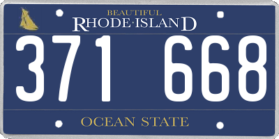 RI license plate 371668