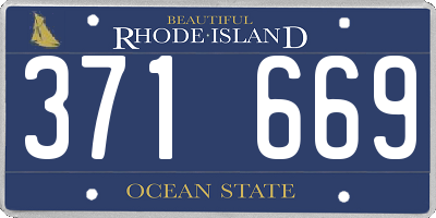 RI license plate 371669