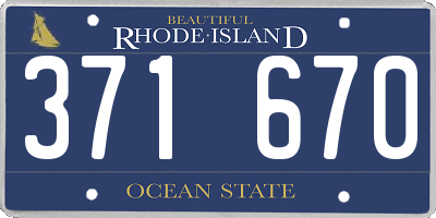 RI license plate 371670