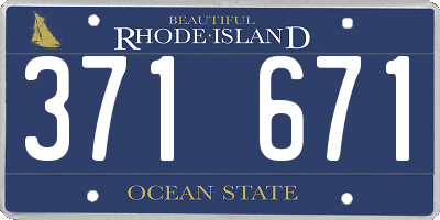 RI license plate 371671