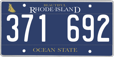 RI license plate 371692