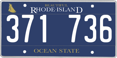 RI license plate 371736